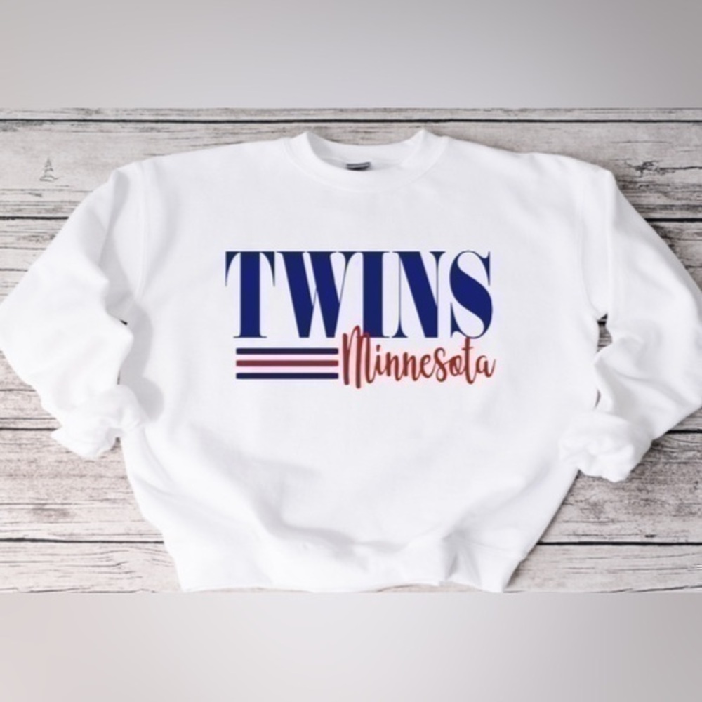 Minnesota Twins Striped Crewneck- white